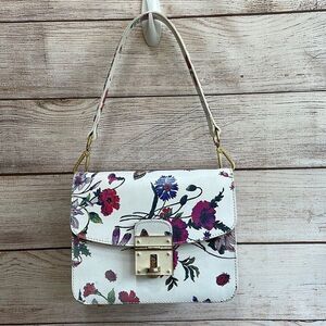 PRIMA VERA FLORAL BAG IN GENUINE LEATHER. MADE IN ITALY